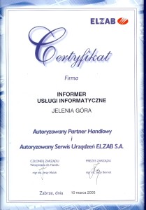 Certyfikat ELZAB