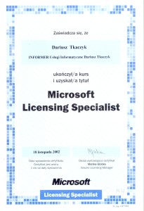 Certyfikat Microsoft