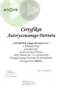 Certyfikat Enova
